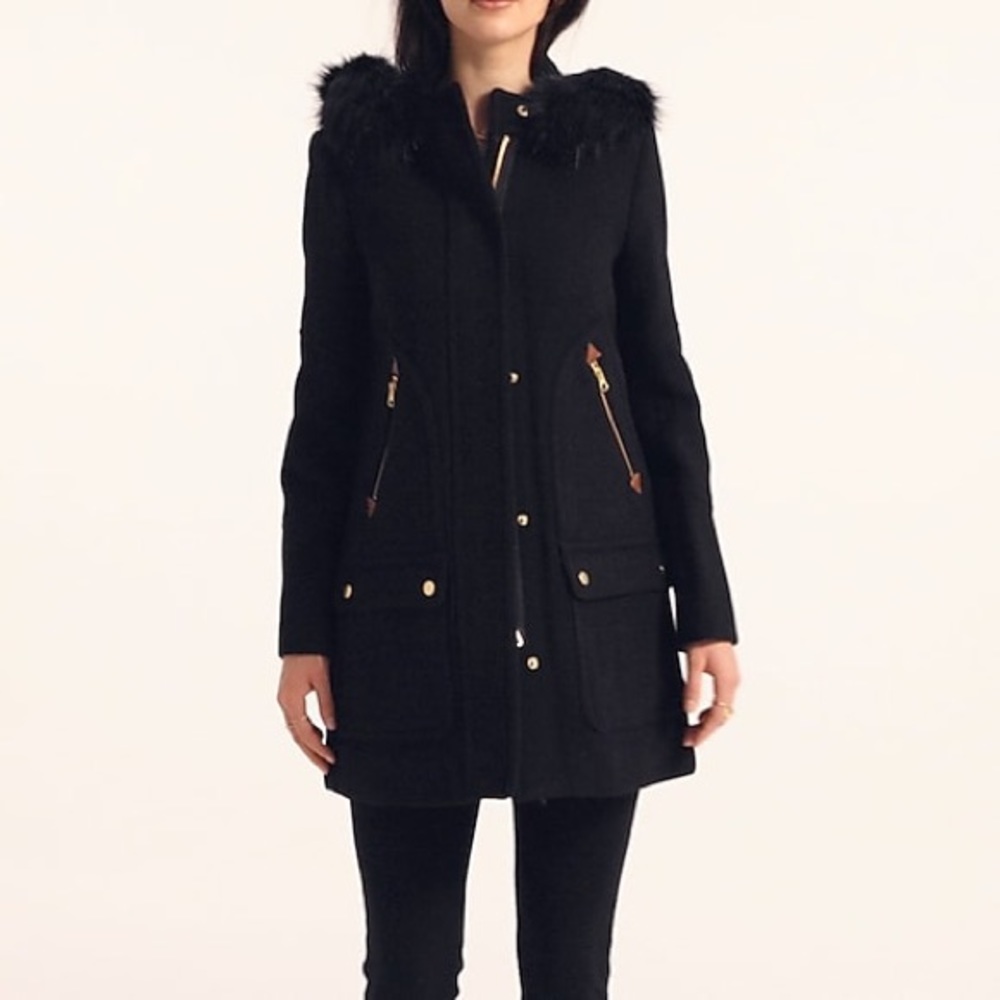 J Crew Chateau Parka in Italian Stadium Cloth Wool - Size 4, NEVER WORN